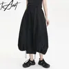 Skirts Tannt Women Skirt Asymmetry Drawtherope Black High Waist Irregular Fashion Casual Long For 2023