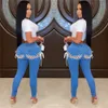 2023 Designer Denim Pantalons Femmes Jeans Sangle arrière Bandage élastique Jeans Mode Vintage Skinny Jeans déchirés Pantalon bleu Streetwear Vêtements en gros 9647