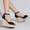 Sandały lihuamao elegancja espadrilles buty peep palec sandały platforma Platforma Kobieta pięta pompki konopne komfort komfortowy buty aa230403