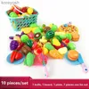 Cucine Gioca con il cibo Giochi di finzione Set Giocattolo di plastica per alimenti Bambini Casa da gioco Giocattolo Tagliato Frutta Verdura Cucina Bambino Classico Giocattoli per bambini Giocattoli educativiL231104