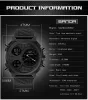 SandaSports Wath outdoor luminoso Orologio elettronico a doppio spettacolo Cinturino in resina Con orologio digitale con doppio display dell'ora