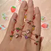 S3838 joyería de moda anillos lindos de frutas para mujeres uva manzana dulce chica dedo índice nudillo anillo