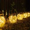 Novelty Lighting Solar Lantern 30LED Hanging Glass Jar Solar Lights Outdoor Waterproof Glass Table Lamps Outdoor Lawn Decor for Patio Garden Yard P230403