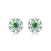 Stud Earrings S925 Silver Inlaid Emerald Mountain Style Bright Moon Women's Retro Fashion Are Of Special Interest