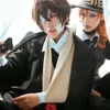 Cosplay Dazai Osamu Pruik En Kostuum Volledige Set Uniform Pak Bungou Zwerfhonden Cosplay Jas Op maat gemaakte lederen schoenen Bril Rekwisieten