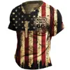 Męskie Tshirty 3D T Shirt Vintage Clothing Route 66 Print Tshirt Tress Tops Krótkie koszule na męską O.