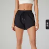 Lu Align Woman hardlopen Dames Algin shorts Zomeroefening losvallend sneldrogend en antireflectie fitnessbroek gymkleding Lemon Lady Gry Sports Meisjes