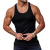 Hommes Débardeurs Été Cool Sports Gilet Sans Manches Slim Fit T-shirt Tricoté Solide Couleur Mâle Fitness Basique Simple Jeunesse Casual Tees 230403