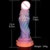 Dildos/Dongs 9.05in Soft Dragon Dildo With Suction Cup For Women Masturbate Anus Stimulate Fantasy Cock Animal Penis Adult Luminous Sex Toys 230404