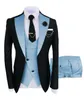 Men's Suits Blazers Twocolor Men 3 Pieces Tailored Man Groom Wedding Tuxedo Slim Fit Jacquard Blazer Jacket Vest Pants Clothing 230404