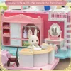 Kitchens Play Food Koala Tour Bus Dollhouse Creative Crafts Miniature Animal Mini Rabbit Bear Play House Dolls Set Villa Furniture Toys Girls GiftsL231104