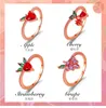 S3838 joyería de moda anillos lindos de frutas para mujeres uva manzana dulce chica dedo índice nudillo anillo