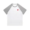 Desigers Herren T-Shirt CDG Stickerei Rotes Herz Commes Des Shirt Pullover Kurzarm Dünnes Herren T-Shirt Baumwolle Atmungsaktive Damen T-Shirts Getäfelte Farbe Für Liebhaber Tops