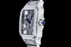 Montre diamant montre homme mouvement mécanique entièrement automatique Swarovski design évidé 40mm miroir saphir étanche