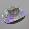 Party Hats Space Cowgirl LED HAT FLASKING Light Up paljett Cowboy Hats Lysande mössor