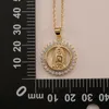 Pendant Necklaces CottvoVirgin Mary Necklace Gold Plated Copper Inlaid Zircon Stone Neck Chains Women Men Catholic Jewelry Gift