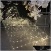 Décoration de fête Centres de plafond de mariage LED Treillis métalliques Lumière String Star Net Lampe de riz Fenêtre El Ornement Drop Livraison Accueil Dh5Ks