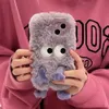 Handyhülle Funny Fur Fluffy Monster Handyhülle für iPhone 15 14 12 11 Pro MAX süßes Mädchen Winter warme Rückseite weiches Plüsch-Cola Südkorea 231104