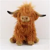 Poupées en peluche Poupées en peluche 25 cm Simation Highland vache Animal poupée douce peluche Kawaii enfants bébé cadeau maison chambre décor 230503 Drop Deli Dhmai