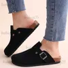 Litfun Four Seasons Retro Boston Clogs For Women Outdoor New Trendy Soft Cork Sole Mules Slippers Classic Suede Home Casual Shoe T231104