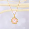 Pendant Necklaces 1Pcs Star Turkish Lucky Eye Necklace Jewelry Fashion Hollow Heart Evil Enamel Geometric Clavicle Chain