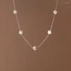 Chains JYJIAYUJY Whole Original Sterling Silver S925 Necklace 6MM Pearl Zircon In Stock Fashion Jewelry Gift Daily Use N185