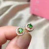 Stud Earrings KJJEAXCMY Boutique Jewelry 925 Sterling Silver Inlaid Natural Diopside Fashion Female Support Detection Classic