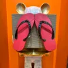 Kırmızı Flip Flops Terlik Yaz Sandal Slayt Sandale Dış Mekan Kaydırıcıları Anti Kaydırma Tasarımcı Katır Kauçuk Düz Kadınlar Erkek Perçin Rahat Sıradan Siyah Beyaz Plaj Seyahat Ayakkabı Dip