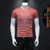 Herren T-Shirts Sommer T-Shirt Designer Personalisierter Trend Mercerisierte Baumwolle Großer V-Buchstabe Diamant Slim Casual Male T-Shirts Kleidung 230404