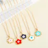 Pendant Necklaces 1Pcs Star Turkish Lucky Eye Necklace Jewelry Fashion Hollow Heart Evil Enamel Geometric Clavicle Chain