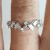 Cluster Ringe Mode Geometrische CZ Fingerring Für Frauen 3 Metallfarben Tägliches Tragen Modernes Temperament Weibliche Accessoires Trendiger Schmuck