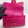 Metalen 2024ss Fuchsia F/w Frankrijk Tassen Dames Hardware Tas Klassiek Goud/zilver Dubbel Gewatteerde Flap Jumbo Gematelasseerde Keten Crossbody Schouder Handtassen