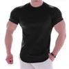 Heren t -shirts sport t -shirt mode klassiek strak fatabele sweatabsorbing quickdrying fitness geavanceerde outdoor korte mouw 230404