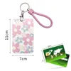 Card Holders Student ID Badge ABS Plastic Cover With Neck Strap Bag Colored Flowers Women Girl Bus Holder Bags Lanyard