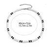 Chains 2023 Fashion Bohemian Design Jewelry Woman Man Simple Black White Bead Necklace Handmade Couples Necklaces