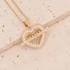 Pendant Necklaces HIPICORRECT Copper Micro-set Zircon Love Necklace Mother's Day Gift Mother Mom Birthday Jewelry