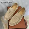 Jurk Schoenen Zomer Lopen Vrouwen Loafers Zwart Suede Comfortabele Slip Op Platte Metalen Slot Kwastje Causale Mocassin Echt Leer 230404