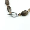 Lii Ji – collier ras du cou en cristal pour femmes, couleur marron, quartz fumé, 49cm, bijoux en vente en Stock