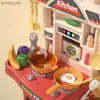 Cucine Gioca Cibo Casa da gioco per bambini Giocattolo Simulazione Tavolo da cucina con suono Gioco di ruolo per bambini Utensili da cucina per ragazza Cucina Set di giocattoli educativiL231104