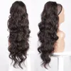 Coda di cavallo Vigoroso sintetico lungo corpo ondulato Coda di cavallo con coulisse per donna Clip di estensione dei capelli ondulati sintetici in parrucchino Capelli finti neri 230403