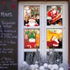 Dekoracje świąteczne 9 Prześcieradła Przypięcia okienne duże wyjmowane płatek śniegu Święty Święty Claus renifer gnome eif naklejki na wakacje w nowym roku upuść ameb1