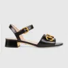 Designer Gugccie Sandal Women Flip Flops Leather High Heels Women Slides Platform Tjock Hälen Elegant brudtärklänning