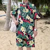 Magliette da uomo Leggibili Estate Hawaii Set da uomo Camicia a maniche corte e pantaloncini Abiti a due pezzi Uomo floreale maschile