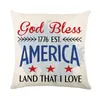 4 juli Patriotiskt linne Kastkuddefodral 18x18 Memorial Day USA Flag Gnome Vases Truck Decorations For Home