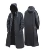 Capatos de chuva D2 Black Fashion Adulto Impermeável Longo Capinho de chuva feminino Capuz de capuz Caminhada ao ar livre Caminhada de pesca espessada 230404