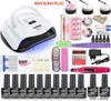 Manicureset voor nagelkit 80 W UV-lampdroger Nagelset met boormachine 10 stuks Gellak Losweken manicuregereedschapset4983951