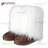 Votoda New Women Faux Fur Snow Warm Plush Plush plush Fluffy Winter Fashion Furry Shoes Woman Buzzy Boots T231104