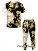 Men's Tracksuits Summer Luxury Tracksuit For Men 2 Piece Set T Shirt Pants Brand Clothes Vintage Clothing