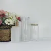 16oz Sublimation Glass Mugs Double Wall Snow Globe Predrilled Jar Soda Beverage Straw Cup with Bamboo Lid Wholesale