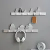 Hooks Rails Cute Animal and Plant Shaped Key Holder Wall Hanging Wood Hook Children's Room Decoration Hat Hanging Wood Kitchen Storage Hook 230404